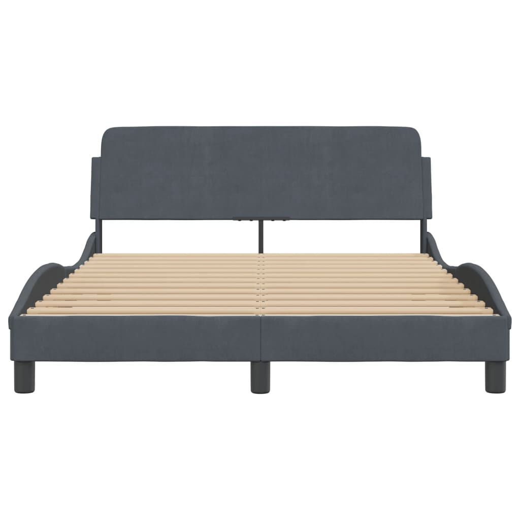 vidaXL Bed Frame without Mattress Dark Grey 137x187 cm Double Velvet