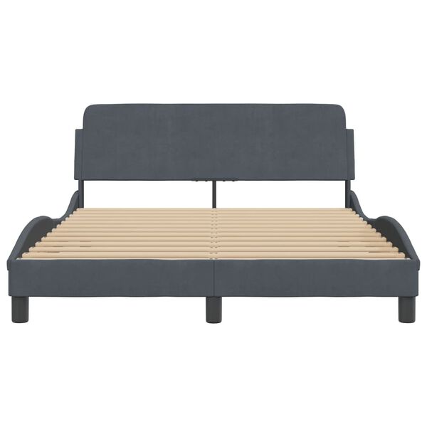 vidaXL Bed Frame "Dover" Dark Grey 137x190 cm Double Velvet