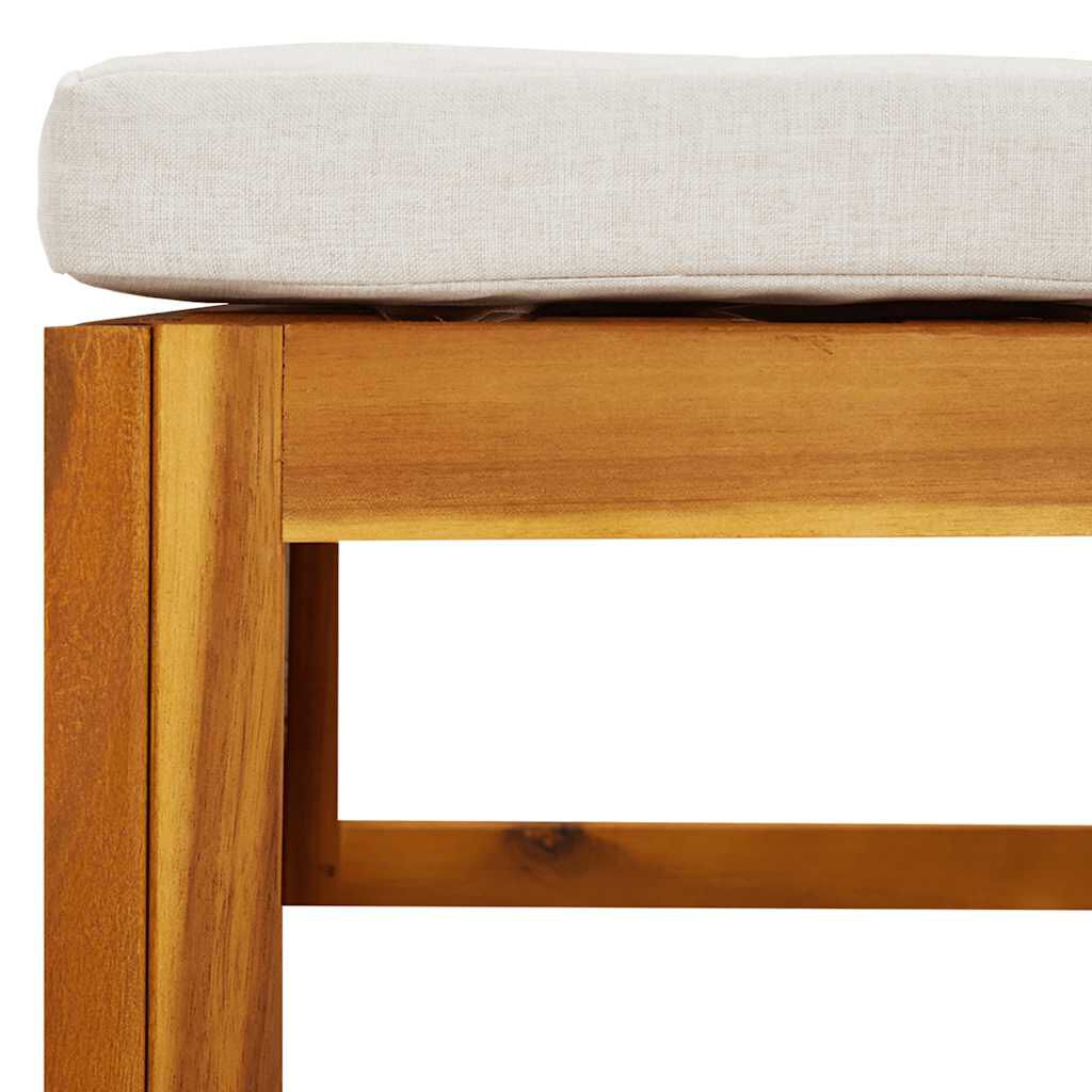 vidaXL Garden Footrest with Light Grey Cushion Solid Wood Acacia