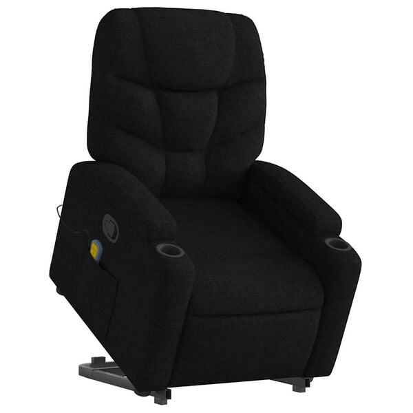 vidaXL Stand up Massage Recliner Chair Black Fabric