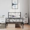 vidaXL Metal Bed Frame without Mattress with Footboard Black 100x200cm