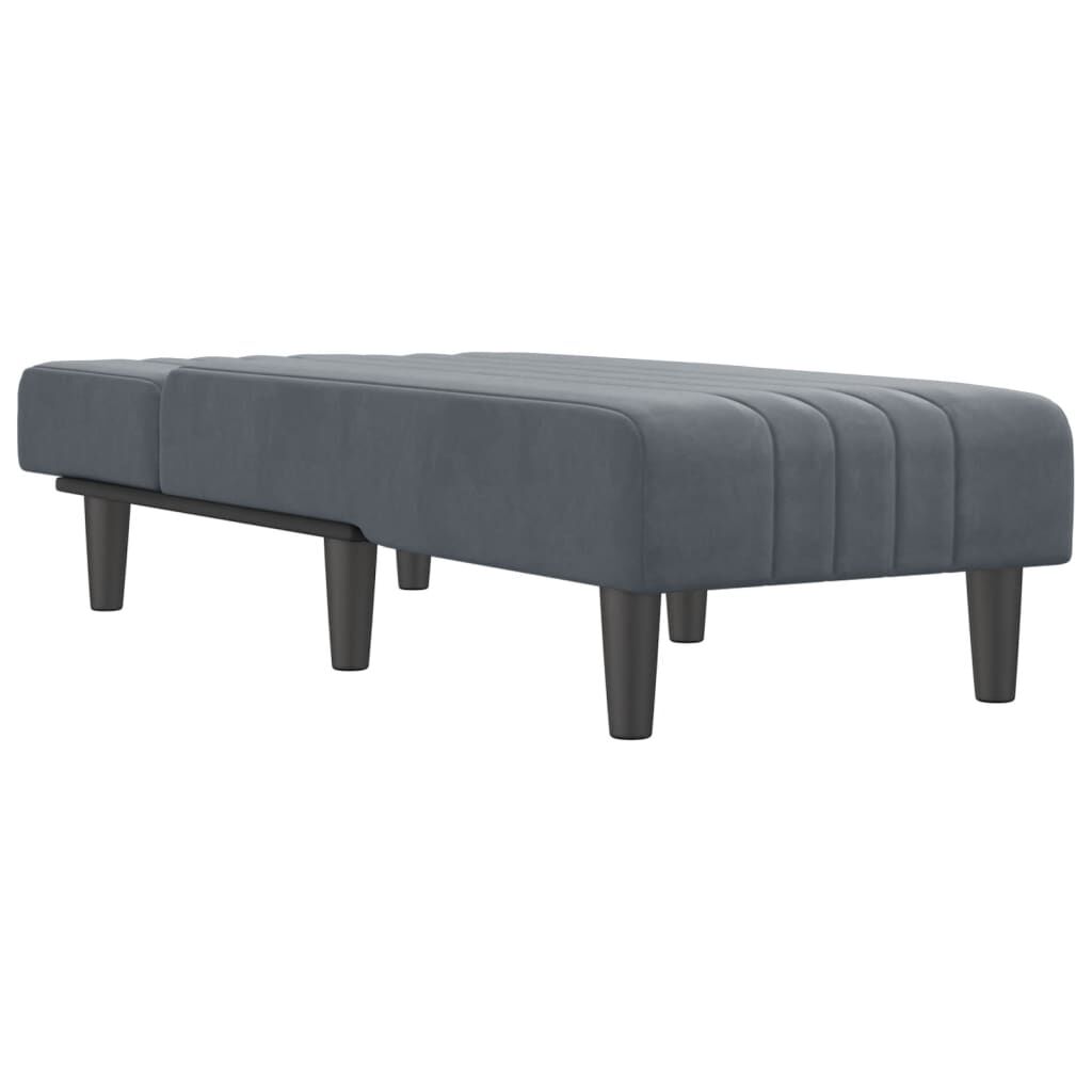 vidaXL Chaise Longue Dark Grey Velvet