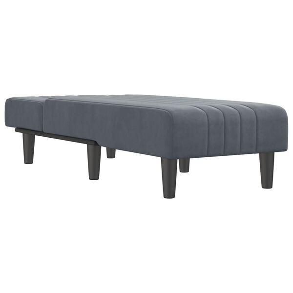 vidaXL Chaise Longue Dark Grey Velvet