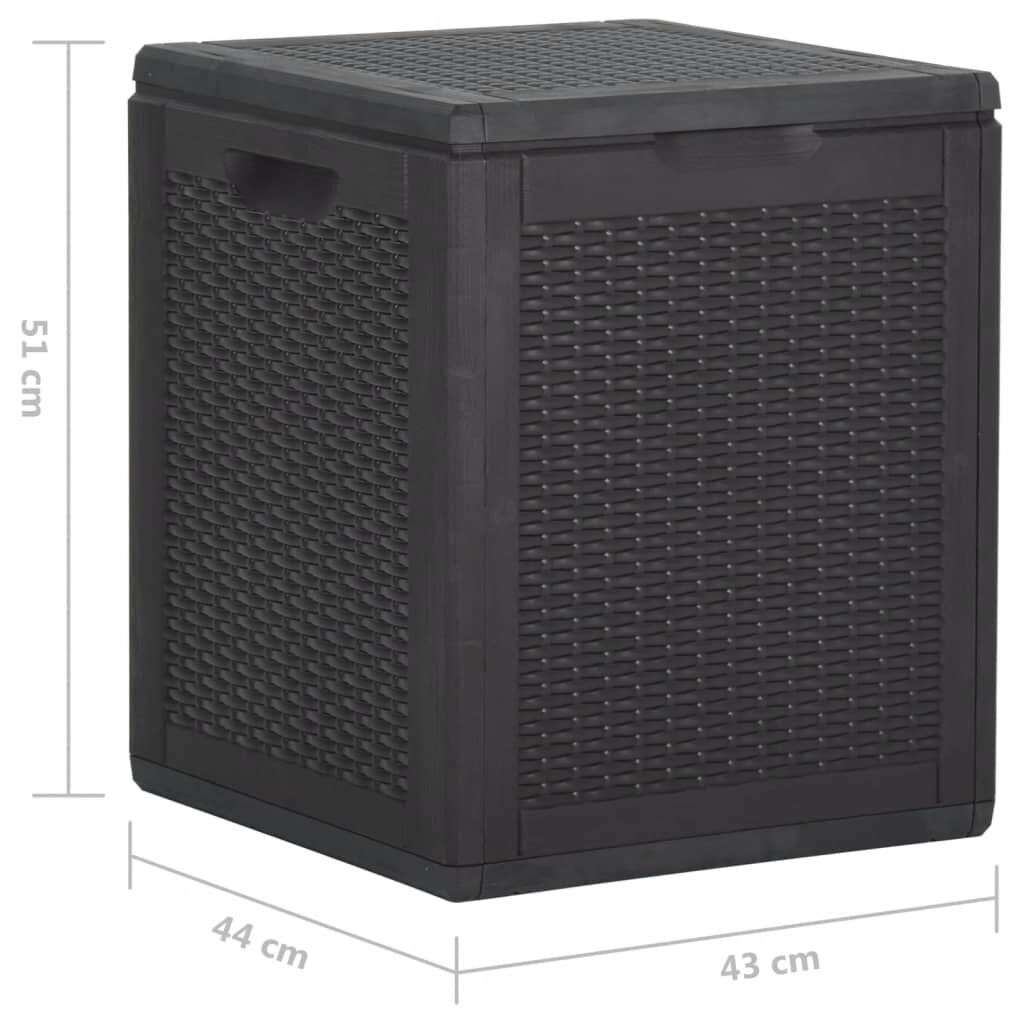vidaXL Garden Storage Box 90L Black PP Rattan