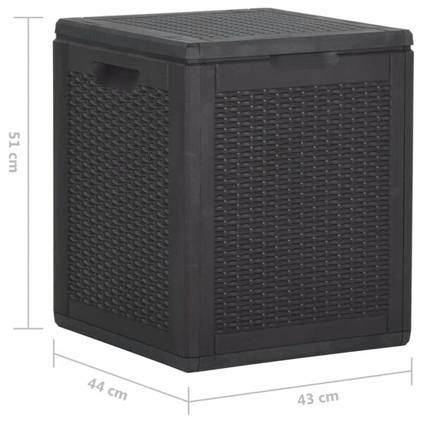 vidaXL Garden Storage Box 90L Black PP Rattan