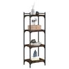vidaXL Bookcase 4-Tier Smoked Oak 40x30x120 cm Engineered Wood