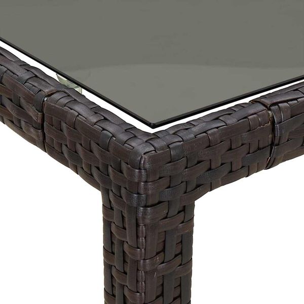 vidaXL Garden Dining Table Brown 90 x 90 x 75 cm Poly rattan