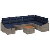 vidaXL Garden Sofa Set with Cushion 9 pcs Grey Poly rattan
