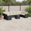 vidaXL 11 Piece Garden Sofa Set with Cushions Black Poly Rattan