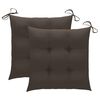 vidaXL Garden Chairs 2 pcs with Taupe Cushions Solid Teak Wood