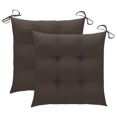 vidaXL Garden Chairs 2 pcs with Taupe Cushions Solid Teak Wood
