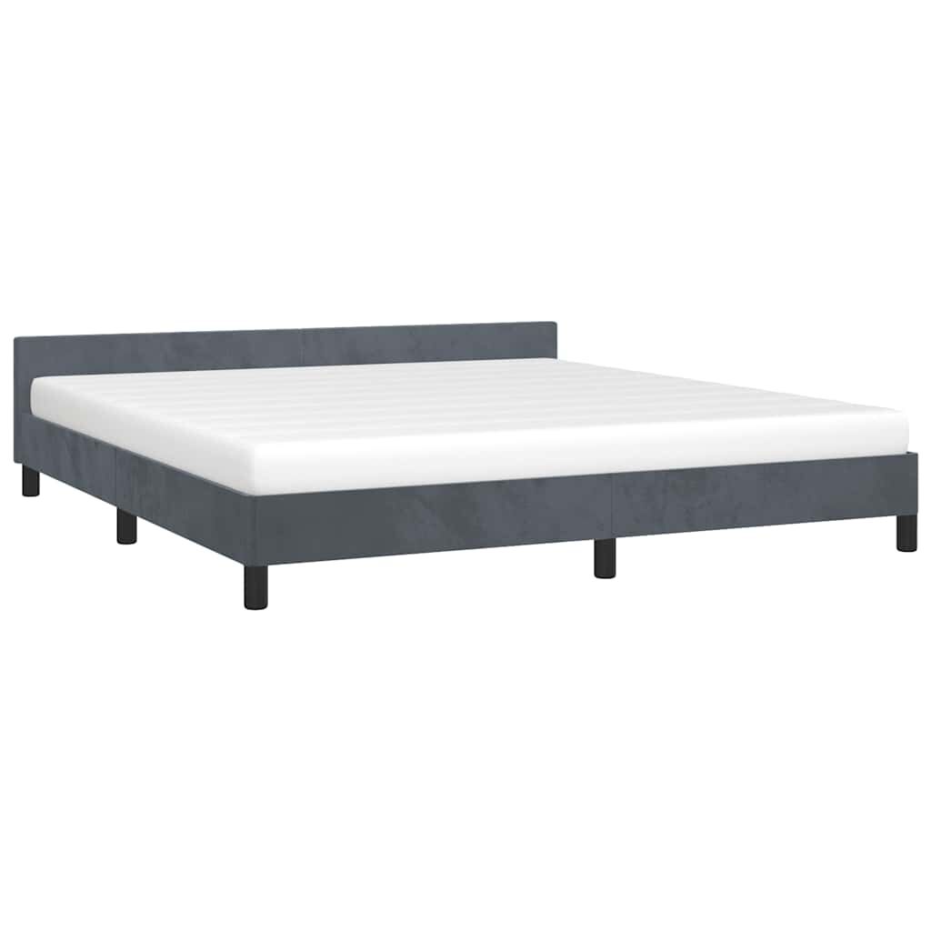 vidaXL Bed Frame without Mattress Dark Grey 183x213 cm Velvet
