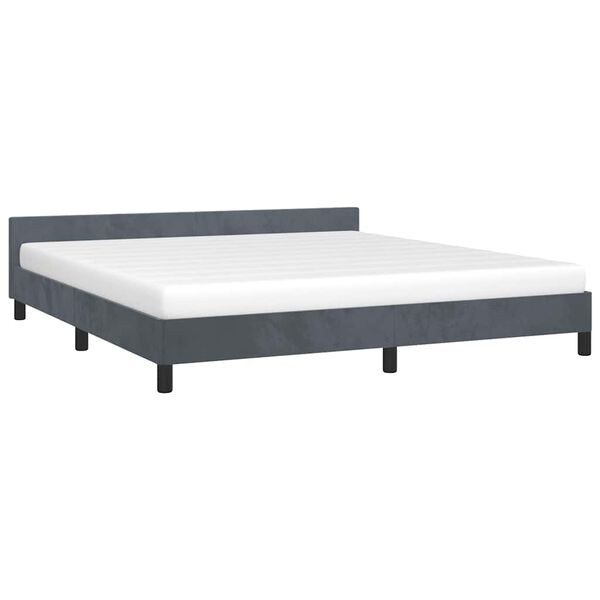 vidaXL Bed Frame without Mattress Dark Grey 183x213 cm Velvet