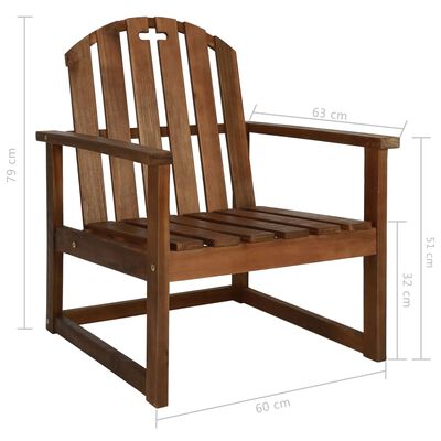 vidaXL Garden Sofa Chairs 2 pcs Solid Acacia Wood