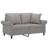 vidaXL 2-Seater Sofa with Pillows&Cushions Light Grey 120 cm Fabric