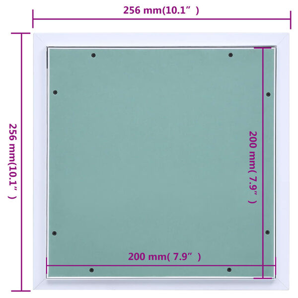 vidaXL Access Panel with Aluminium Frame and Plasterboard 200x200 mm