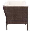 vidaXL 6 Piece Garden Lounge Set with Cushions Poly Rattan Brown