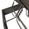 vidaXL Double Sun Lounger with Cushions&Parasol Black Poly Rattan