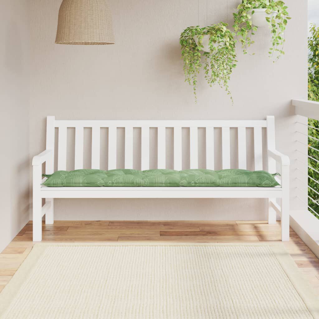 vidaXL Garden Bench Cushion Leaf Pattern 180x50x7 cm Oxford Fabric