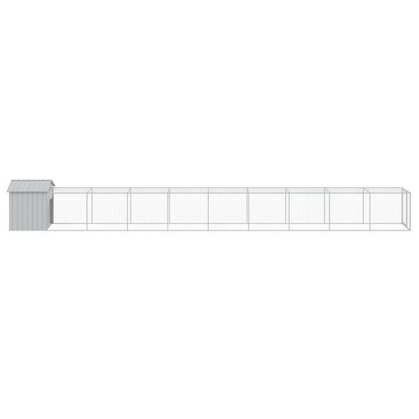 vidaXL Chicken Cage with Run Light Grey 117x1017x123 cm Galvanised Steel