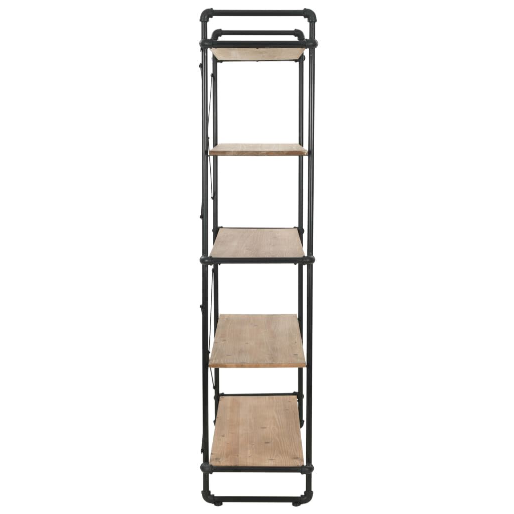 vidaXL Bookcase Solid Firwood and Steel 120x42x180 cm