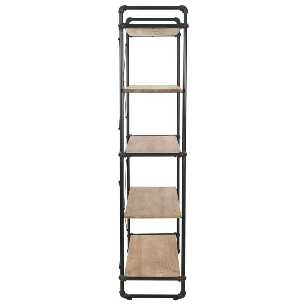 vidaXL Bookcase Solid Firwood and Steel 120x42x180 cm