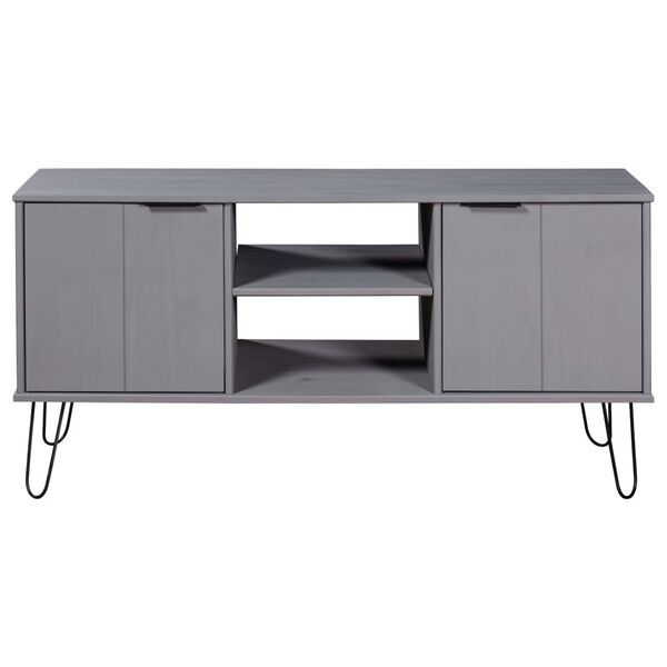 vidaXL TV Cabinet New York Grey Solid Pine Wood