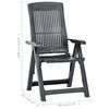 vidaXL Garden Reclining Chairs 2 pcs Plastic Anthracite
