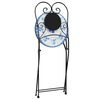 vidaXL Bistro Chairs Foldable 2 pcs Blue and White Ceramic