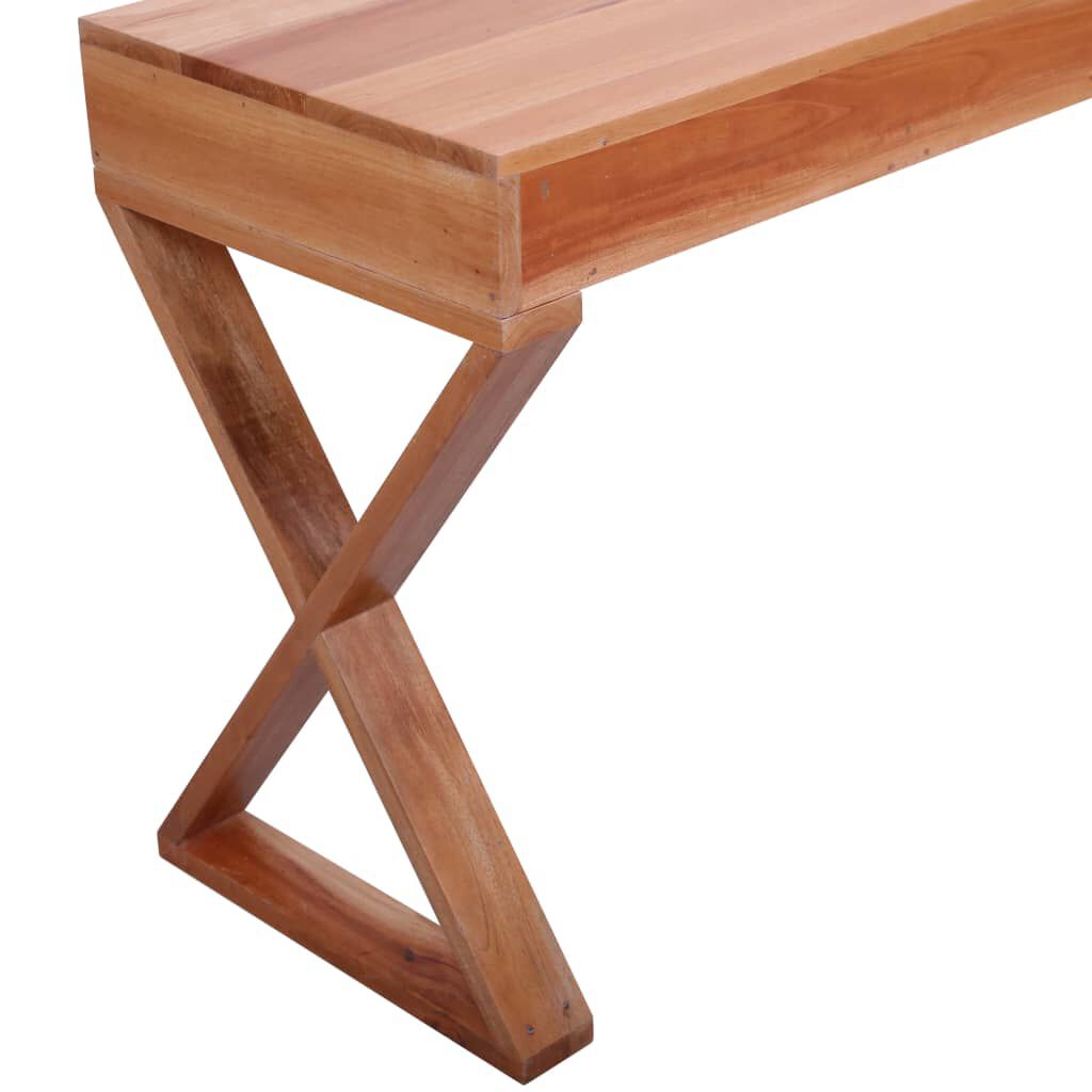 vidaXL Computer Desk Natural 115x47x77 cm Solid Mahogany Wood