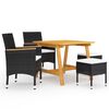 vidaXL 5 Piece Garden Dining Set Black
