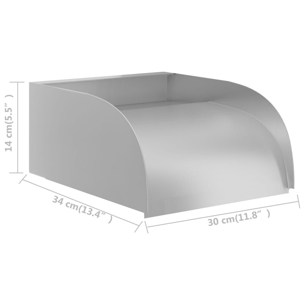 vidaXL Waterfall 30x34x14 cm Stainless Steel 304