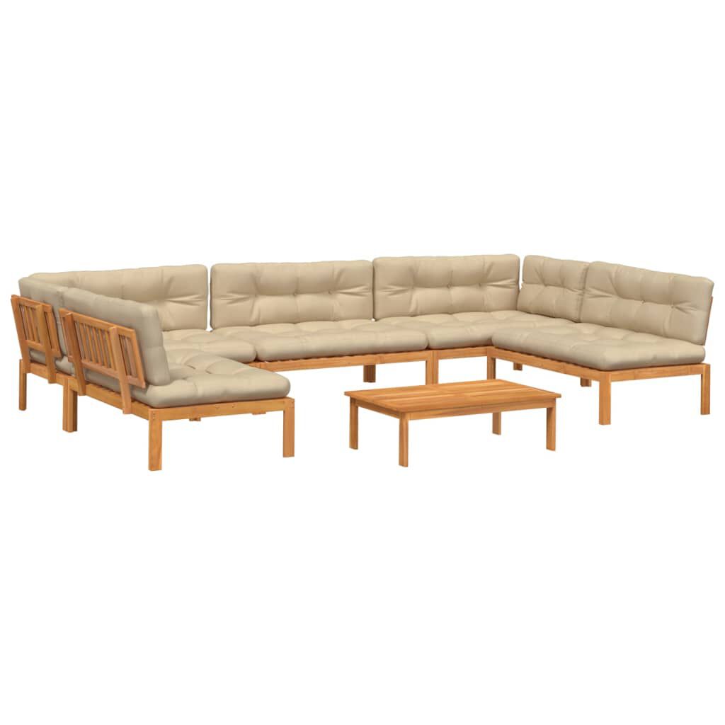 vidaXL 6 Piece Garden Pallet Sofa Set with Cushions Solid Wood Acacia