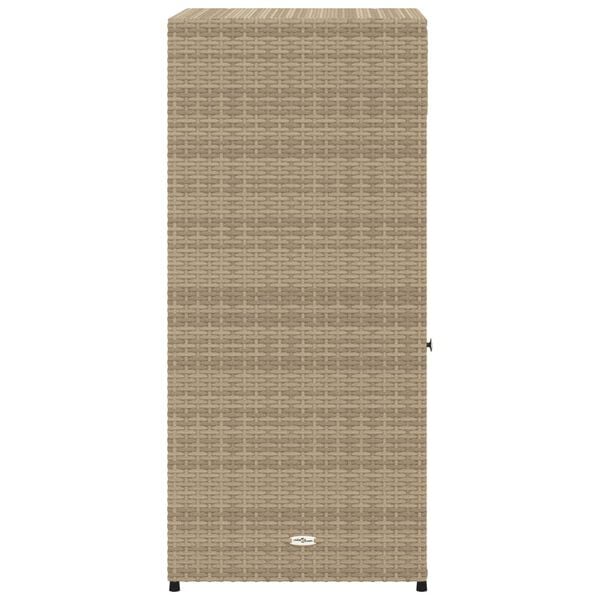 vidaXL Garden Storage Cabinet Beige 55x55x111 cm Poly Rattan