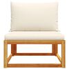 vidaXL Garden Sofa Armless with Cushions Wood Acacia&Rattan