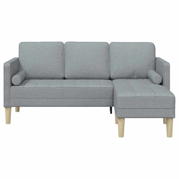 vidaXL Sofa Set with Cushion Light Grey Polyester