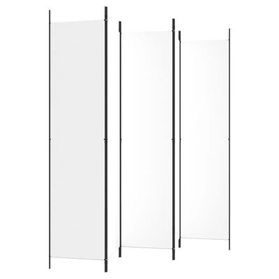 vidaXL 5-Panel Room Divider White 250x220 cm Fabric