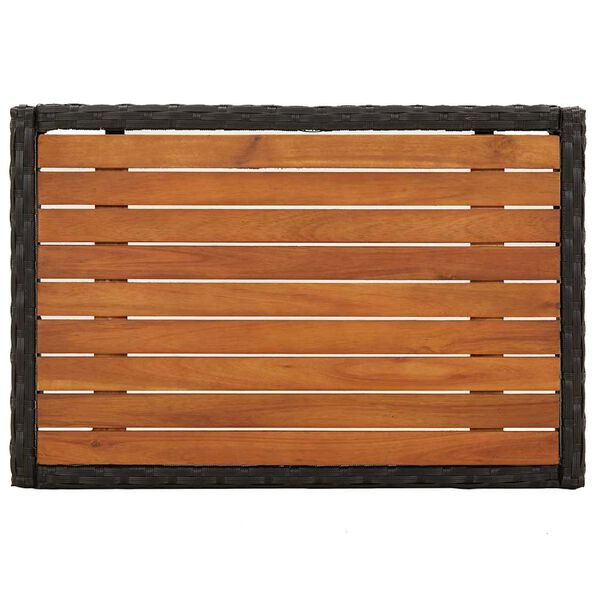 vidaXL Garden Reclining Chairs 2 pcs with Table Black Poly Rattan