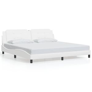 vidaXL Bed Frame without Mattress "Zadar" White 193x203 cm Faux Leather