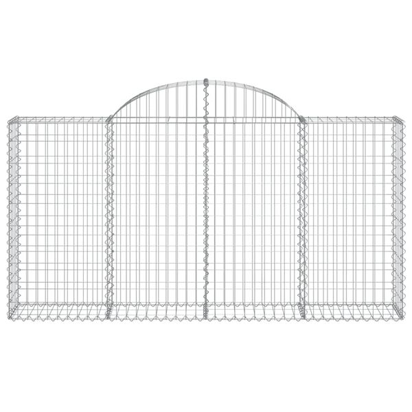 vidaXL Arched Gabion Basket 200x30x100/120 cm Galvanised Iron