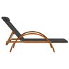 vidaXL Sun Lounger with Pillow Grey Textilene and Solid Wood Poplar