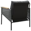 vidaXL 4 Piece Balcony Furniture Set with Cushions Black Steel