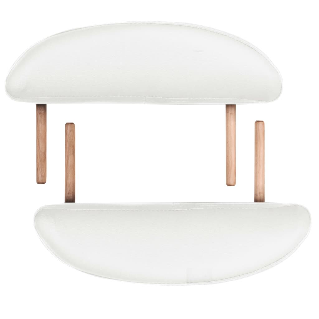 vidaXL Folding Massage Table 4 cm Thick with 2 Bolsters Oval White
