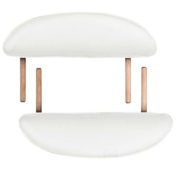 vidaXL Folding Massage Table 4 cm Thick with 2 Bolsters Oval White