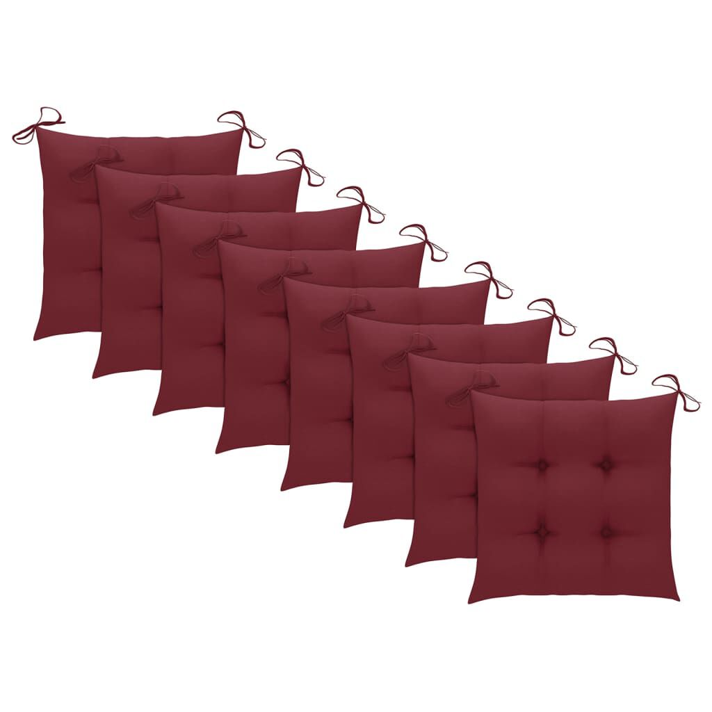vidaXL Stackable Garden Chairs with Cushions 8 pcs Solid Teak Wood (2x43037+2x314924)