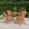 vidaXL 5 Piece Garden Dining Set Solid Wood Teak