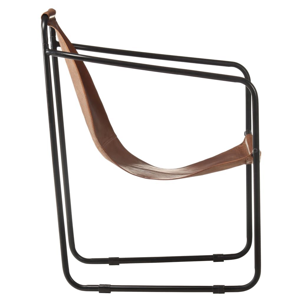 vidaXL Relaxing Armchair Brown Real Leather