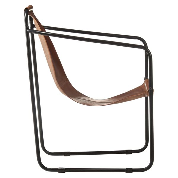 vidaXL Relaxing Armchair Brown Real Leather