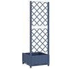vidaXL Garden Planter with Trellis Blue Grey 40x40x121.5 cm PP