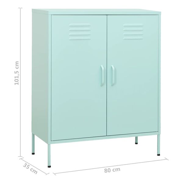 vidaXL Storage Cabinet Mint 80x35x101.5 cm Steel